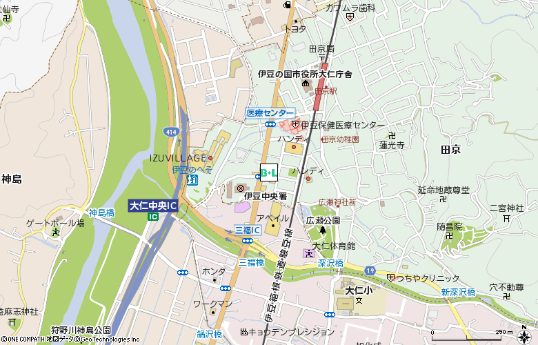 大仁メディカルサービス付近の地図